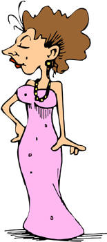 woman in evening dress cartoon