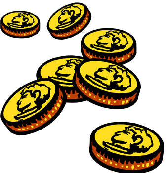 money dollar coins gold cartoon