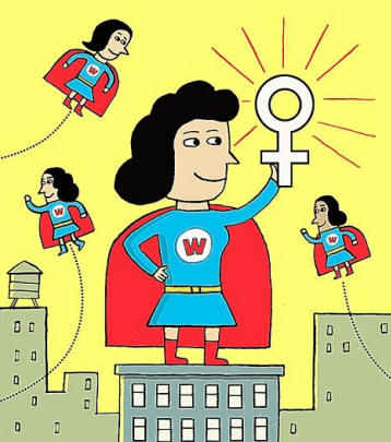 feminism feminist symbol cartoon superwoman