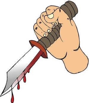 knife with blood cartoon