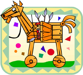 Trojan Horse cartoon drawing