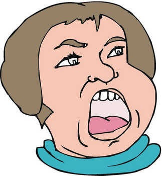 angry woman shouting cartoon