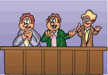 jury deliberating cartoon