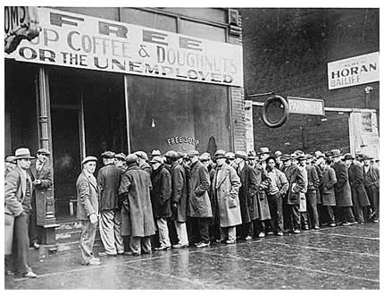 great depression unemployment dole queue 1930s photograph